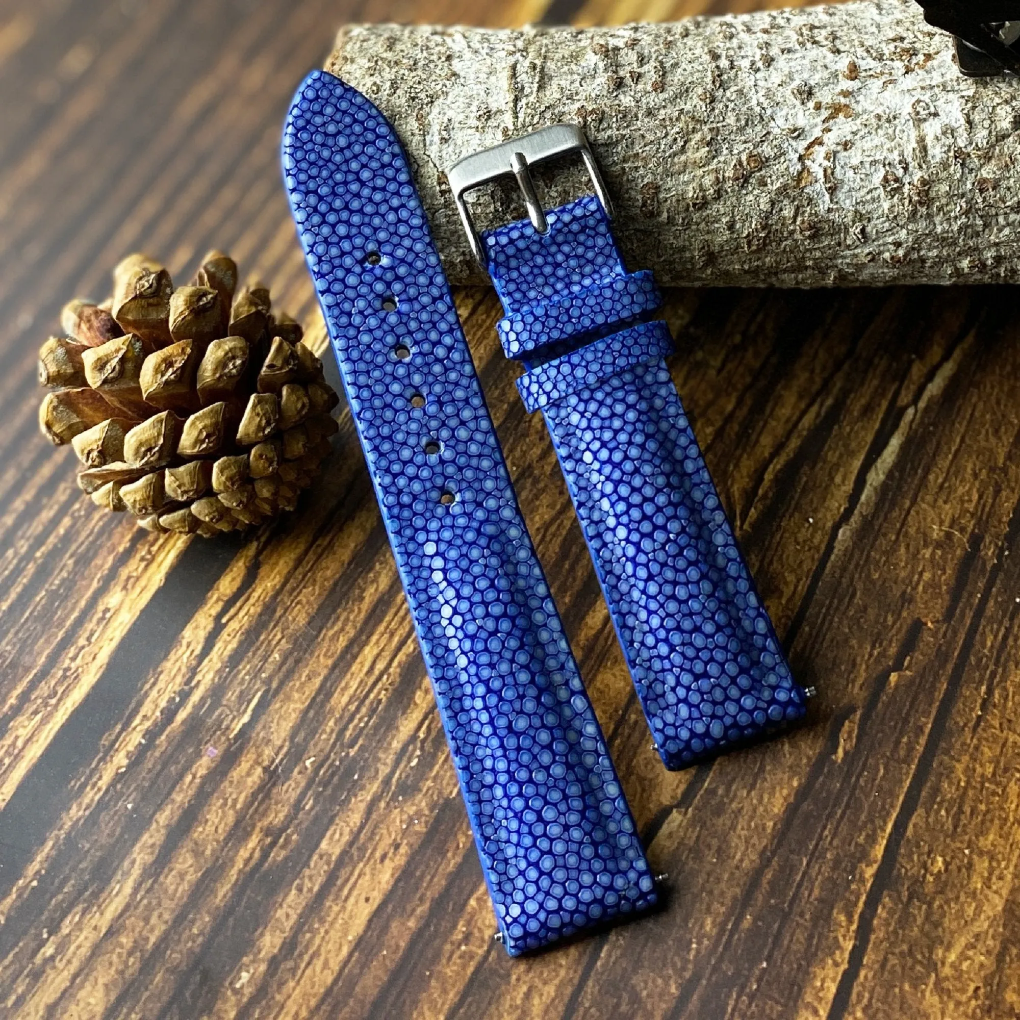 Genuine Blue Stingray Leather Watch Band