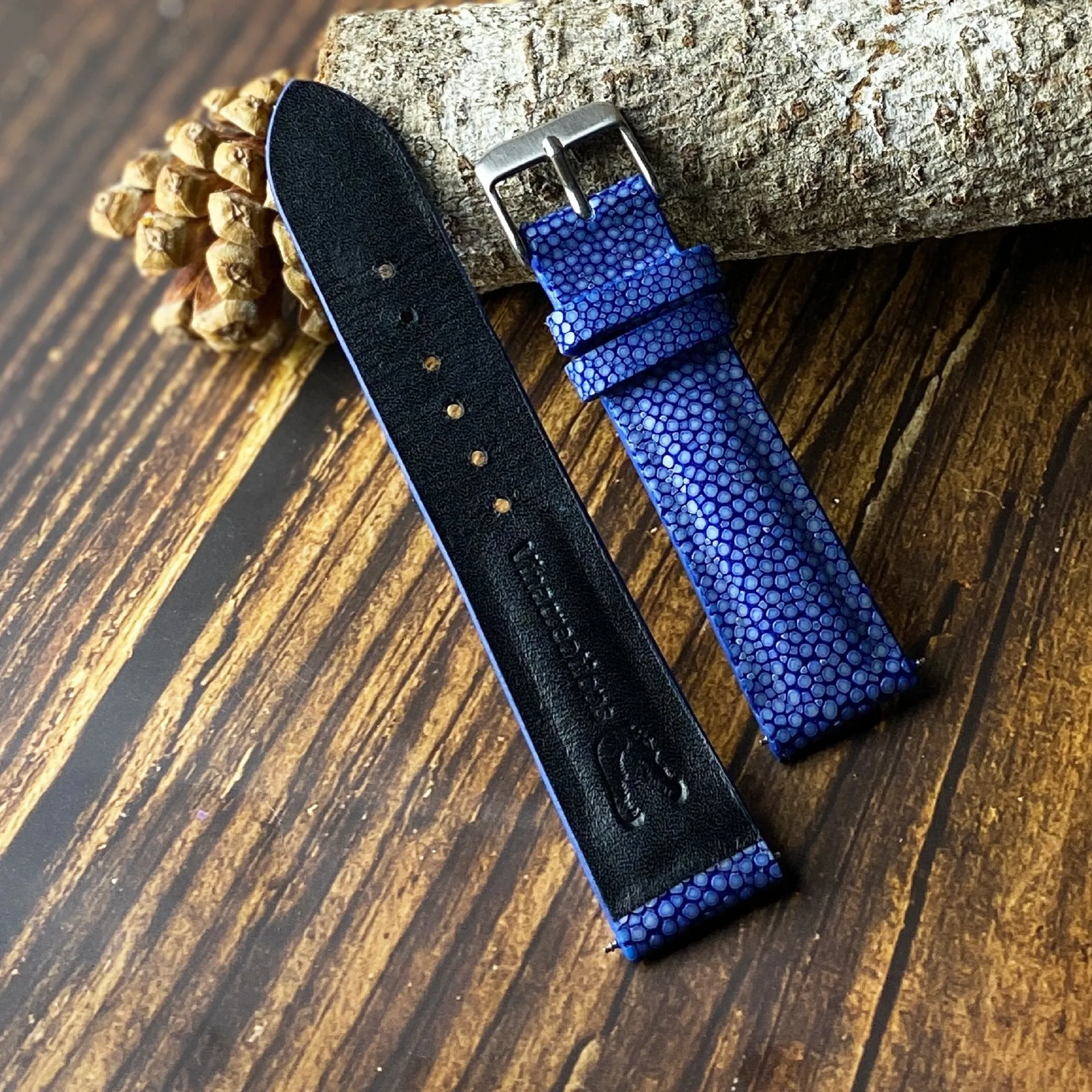 Genuine Blue Stingray Leather Watch Band