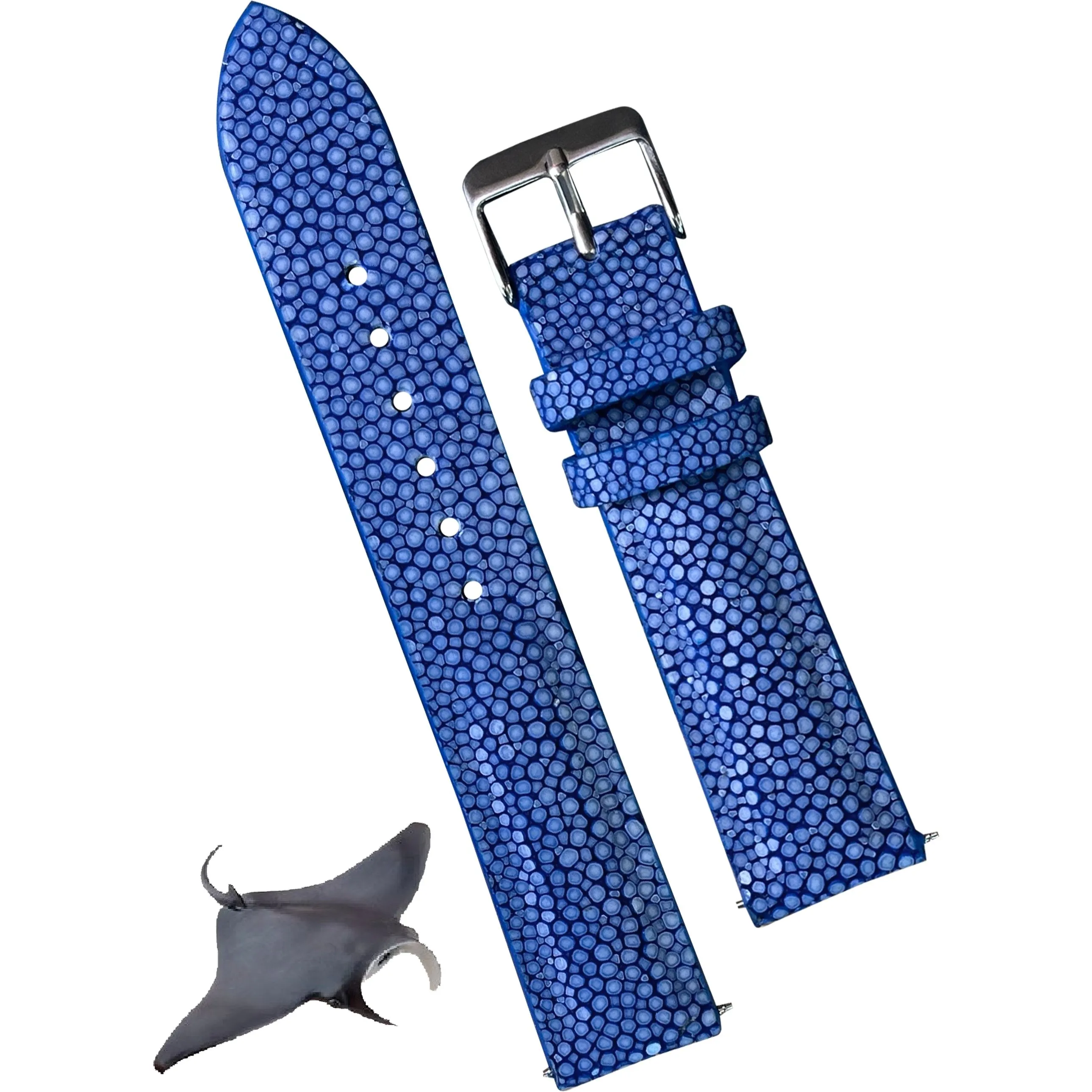 Genuine Blue Stingray Leather Watch Band