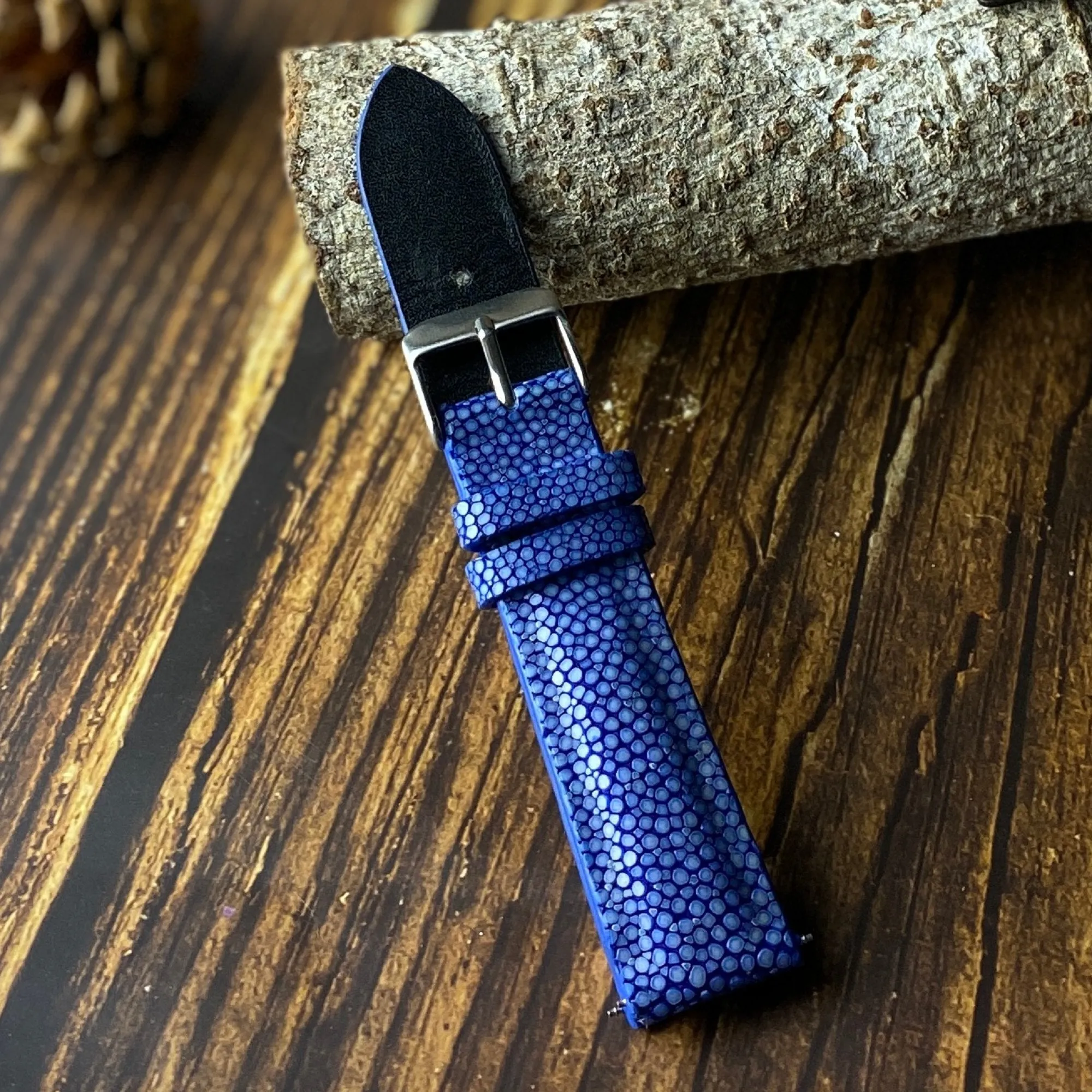 Genuine Blue Stingray Leather Watch Band