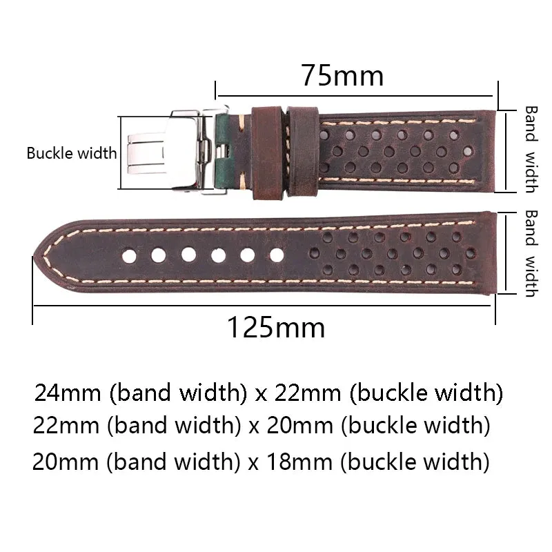 Genuine Leather Watch Band for Samsung Galaxy Watch 3 4 Cowhide Vintage Watchband Deployment Clasp 20mm 22mm 24mm *COMES WITH A FREE GIFT