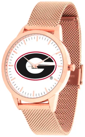 Georgia Bulldogs Statement Mesh Band Unisex Watch - Rose