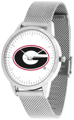 Georgia Bulldogs Statement Mesh Band Unisex Watch - Silver