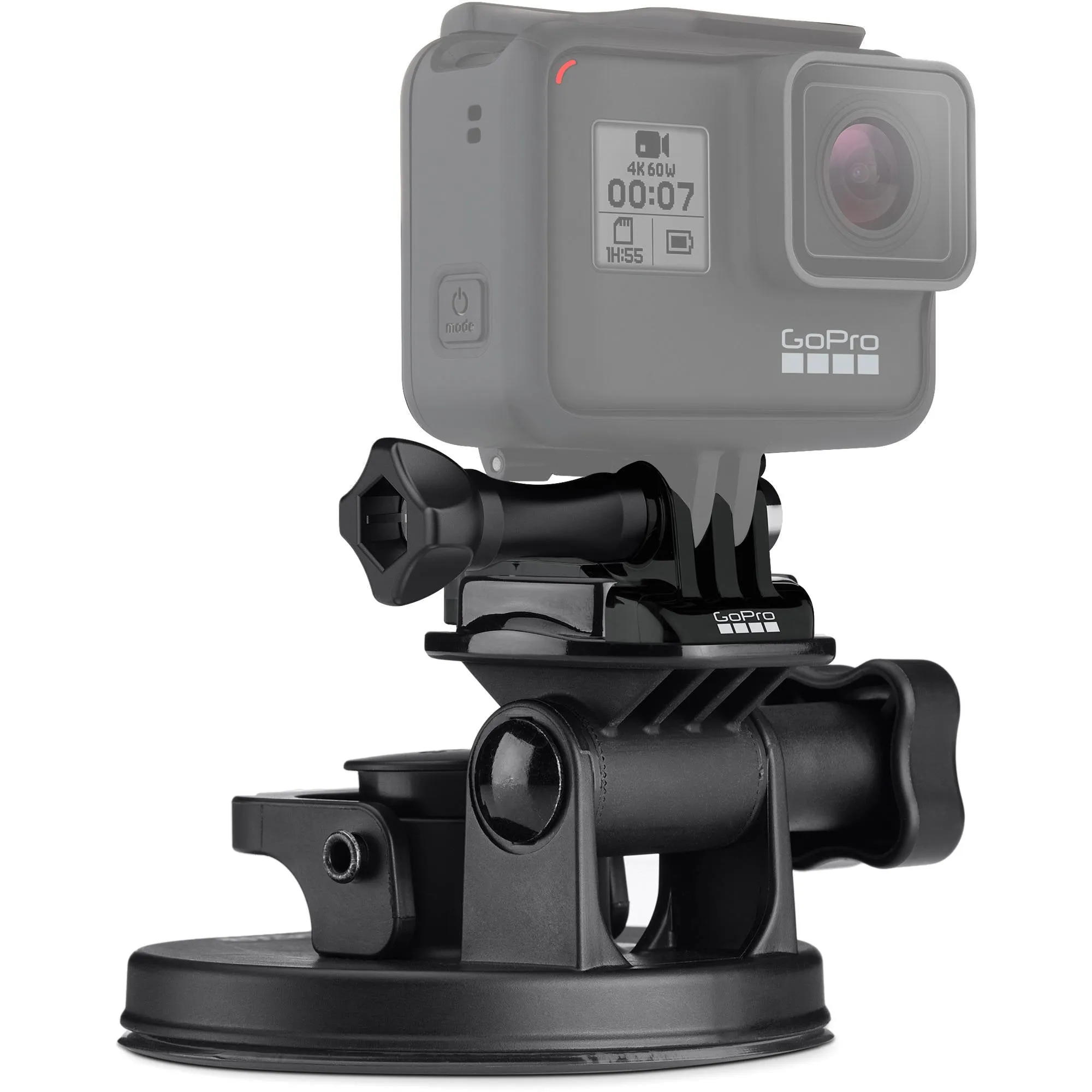 GoPro Suction Cup Mount with 3.4" Diameter, Standard and QR Quick Release Bases and Adjustable Arms for HERO 12 / 11 / 11 Mini / 10 / 9 and Legacy Action Cameras | AUCMT-302