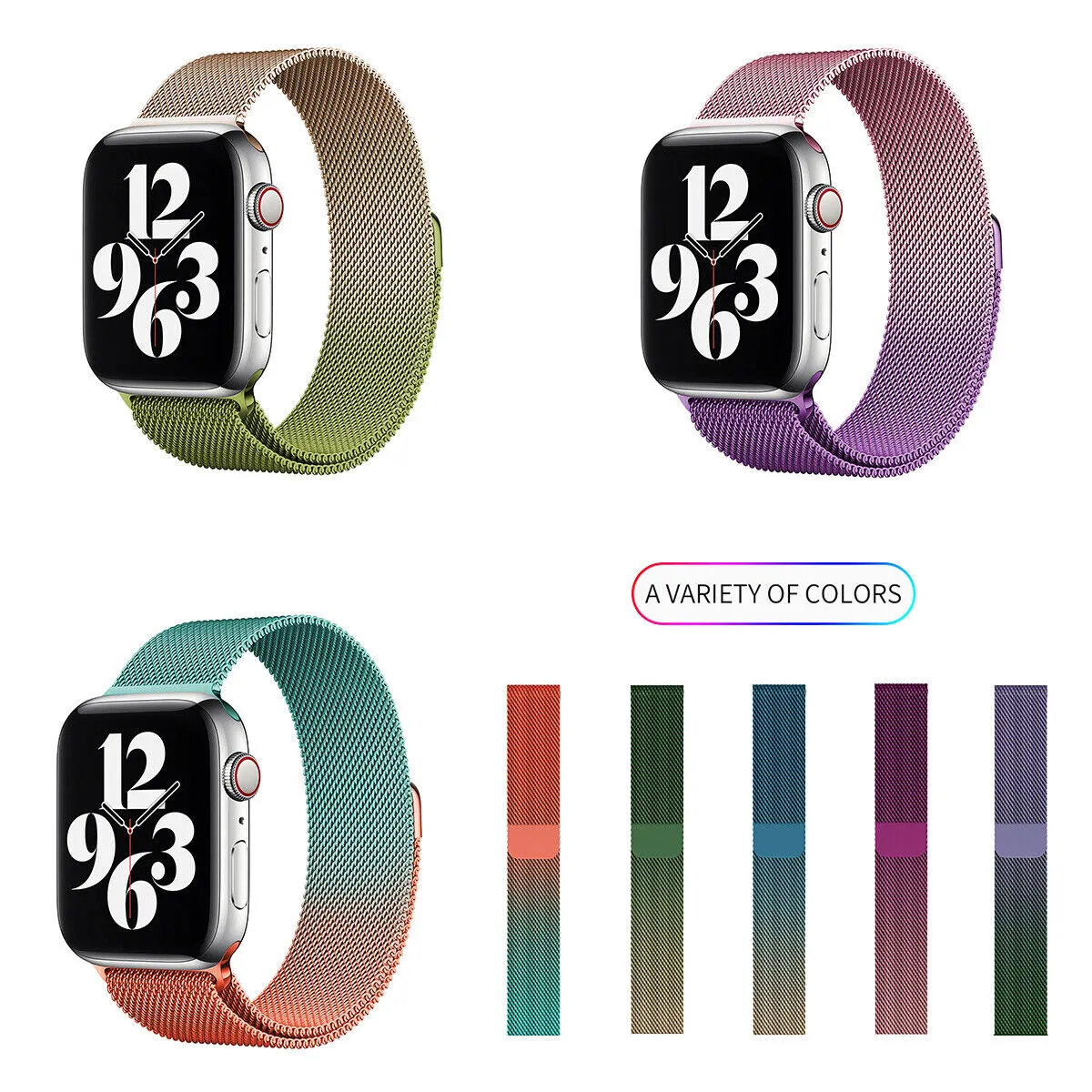 Gradient Multihue Milanese Loop Band For Apple Watch Multiple Prints Available