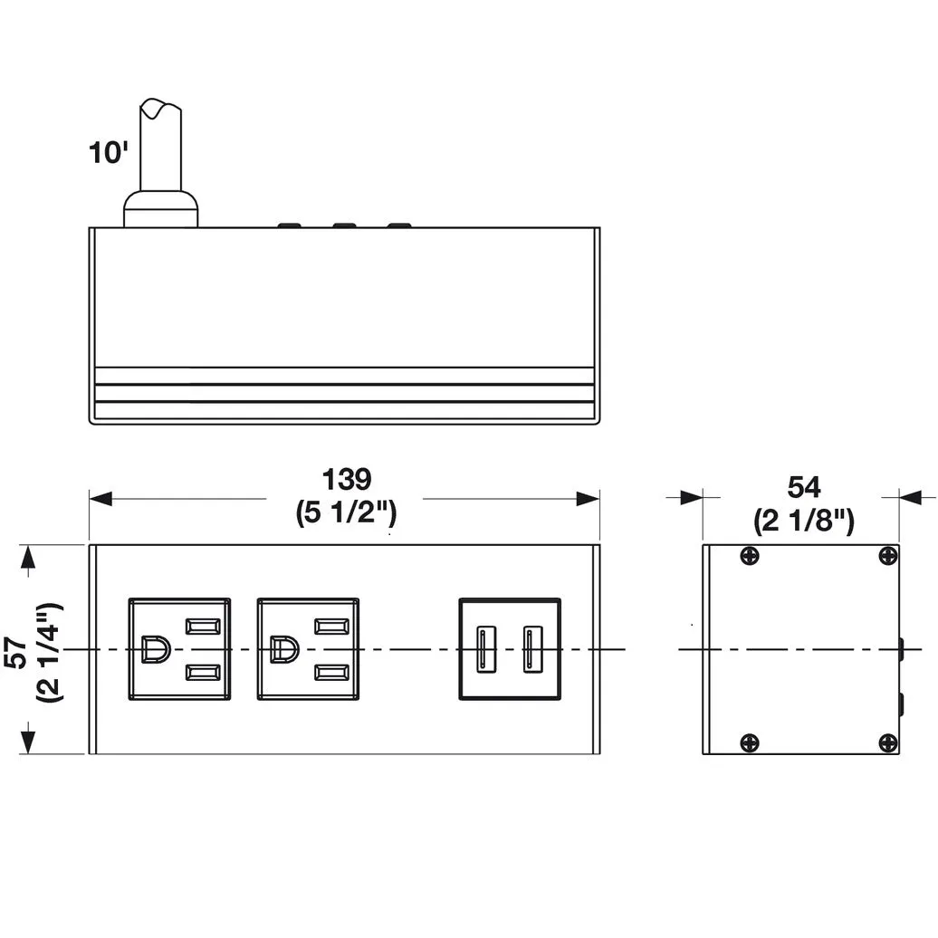 Hafele 2-Outlet Power Station Dock 2110 with USB