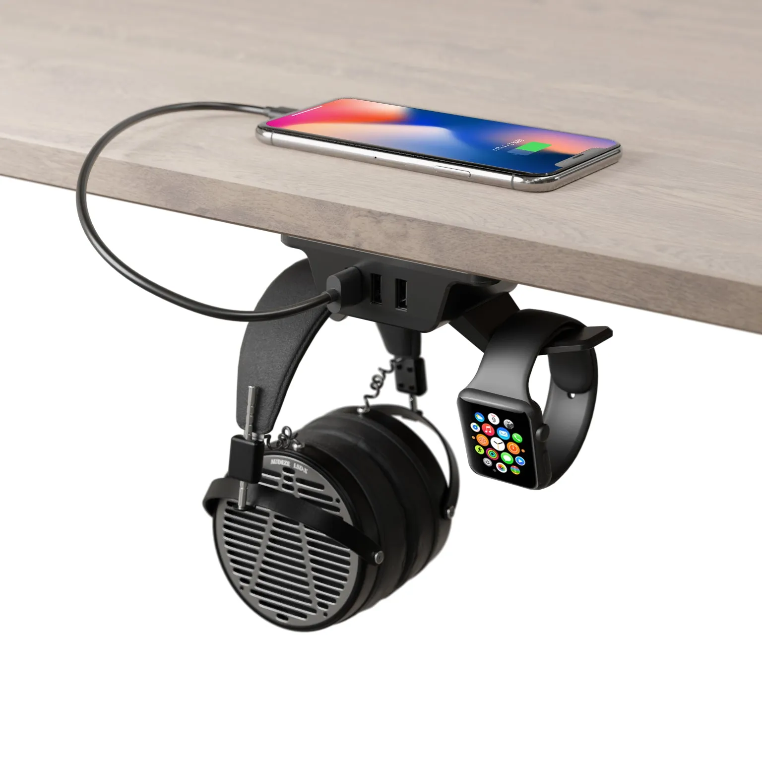 Headphone Hanger with USB Charger