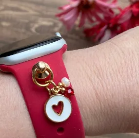 Heart Watch Band Charms, Watchband Studs, Bars, Apple Watch Charms, Personalized Jewelry, Heart Charm, SmartWatch Charm