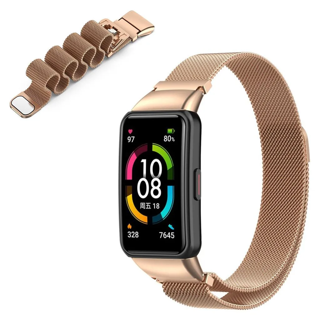 Honor Band 6 milanese stainless steel watch strap - Rose Gold