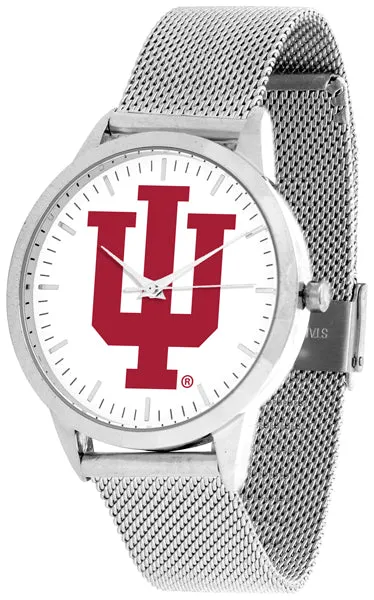 Indiana Hoosiers Statement Mesh Band Unisex Watch - Silver