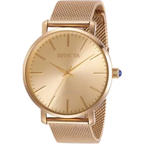 Invicta Angel Quartz Ladies Rose Gold-tone Mesh Dial Watch