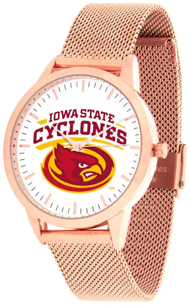 Iowa State Statement Mesh Band Unisex Watch - Rose