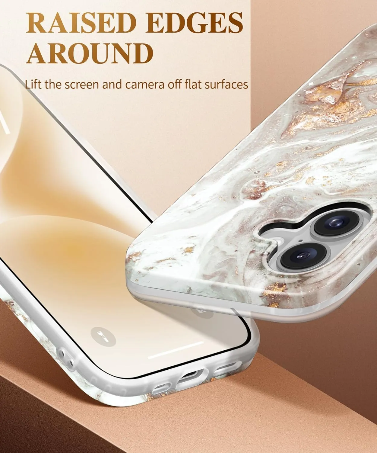 iPhone 16 Case Screen Protector & Camera Lens Protector Slim TPU Shockproof Bumper Protective Phone Case