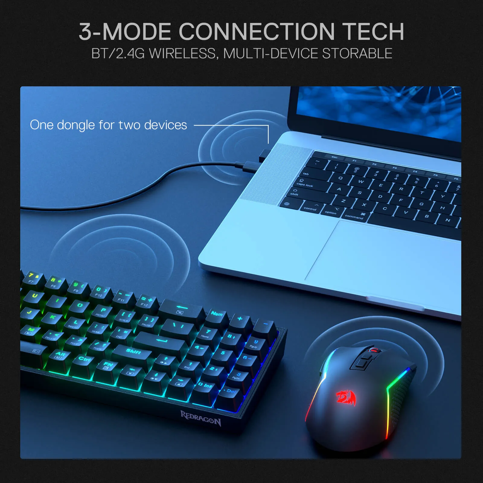 K628 75% Mechanical Gaming Keyboard M693 Gaming Mouse Tri-Modes Combo