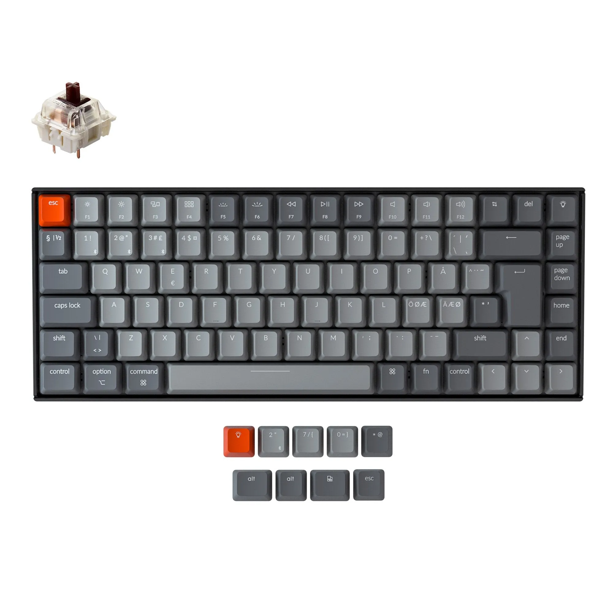 Keychron K2 Wireless Mechanical Keyboard (Nordic ISO Layout) - Version 2