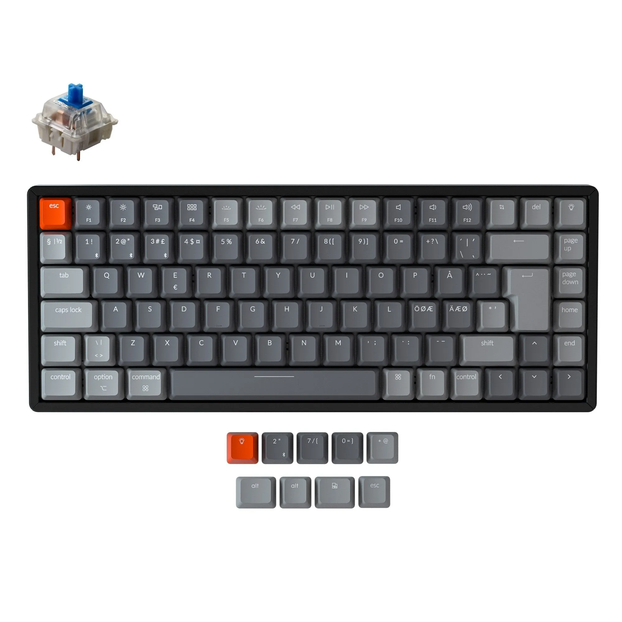 Keychron K2 Wireless Mechanical Keyboard (Nordic ISO Layout) - Version 2