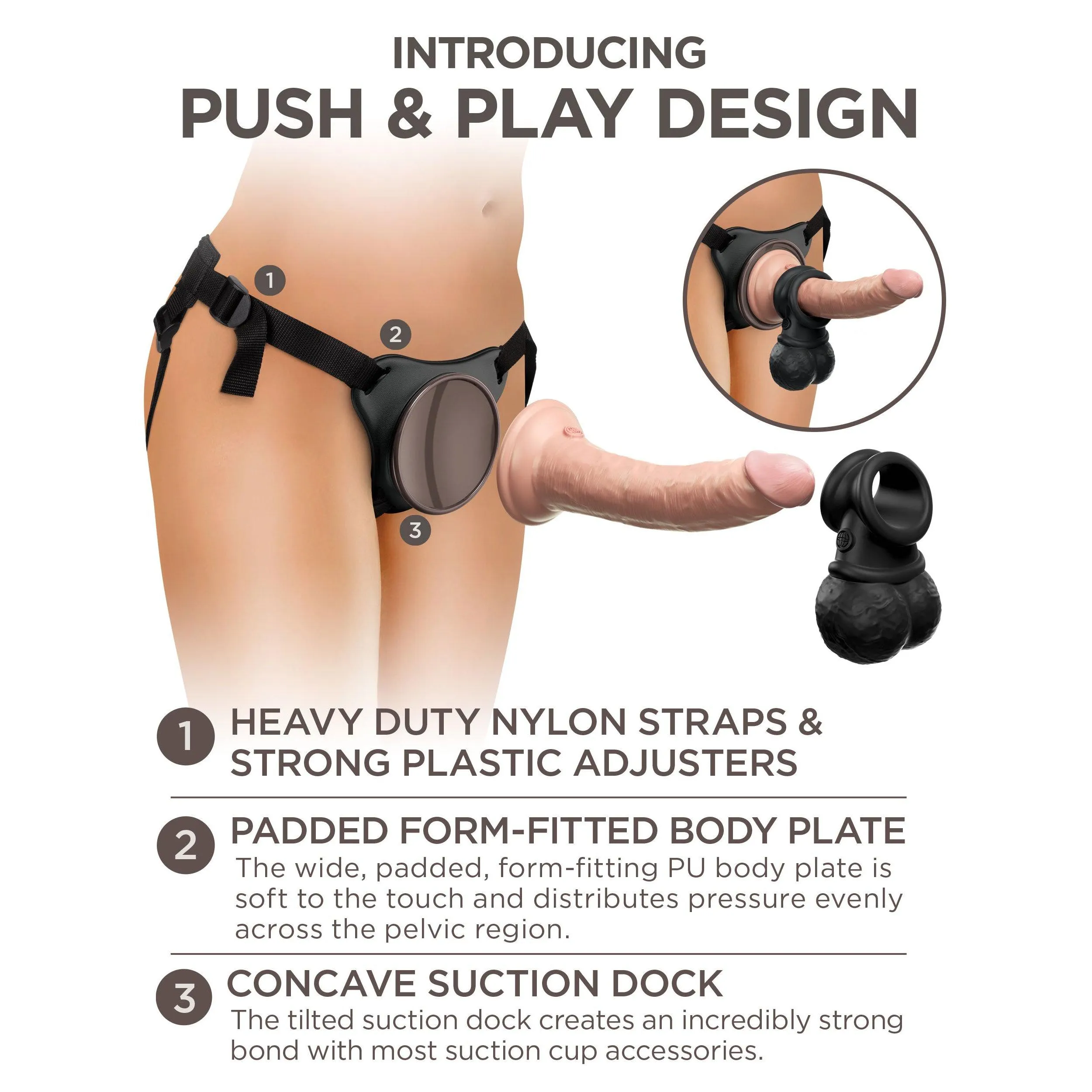 King Cock Elite Ultimate Vibrating Silicone Body Dock Kit