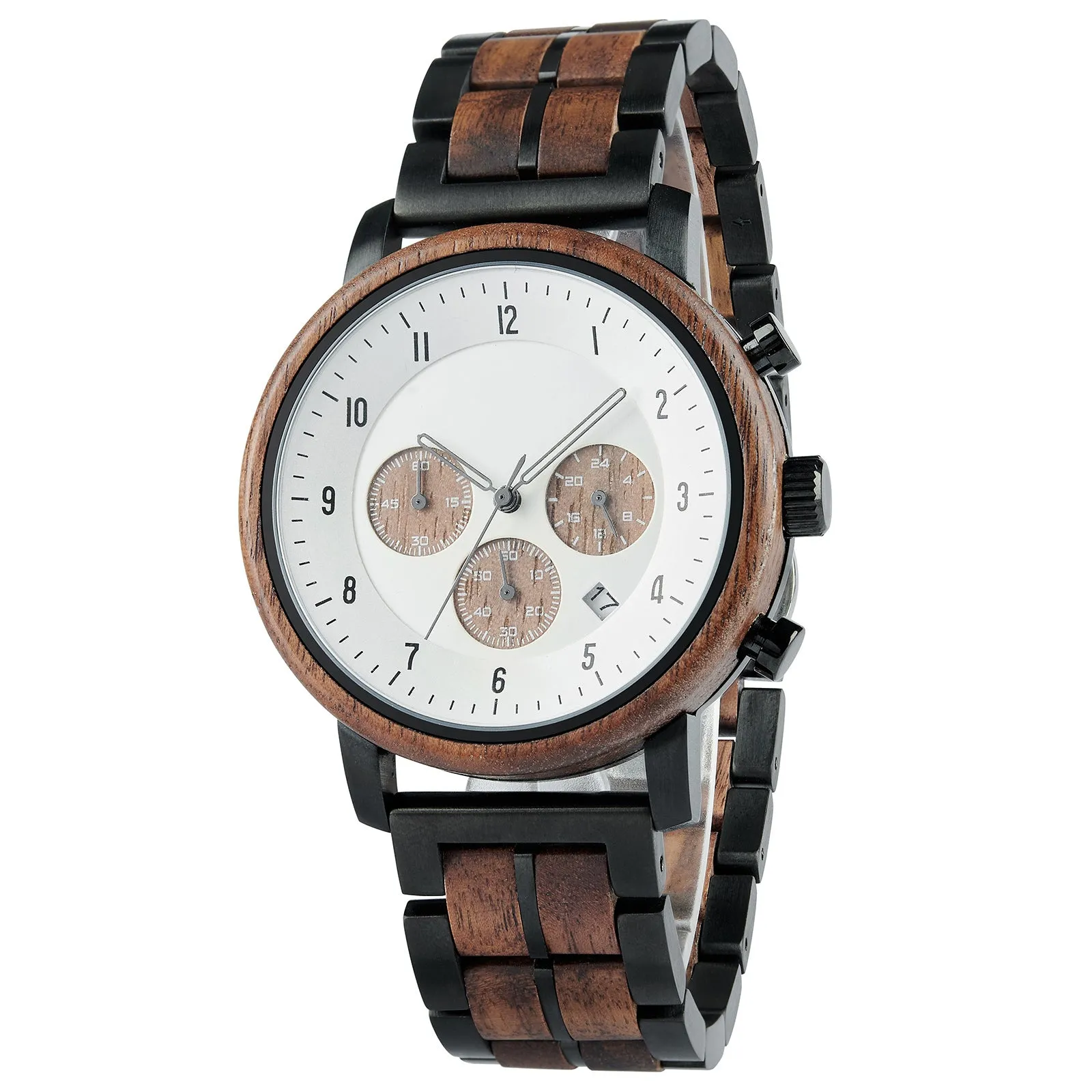 Kobe - Black Steel & Walnut Chronograph