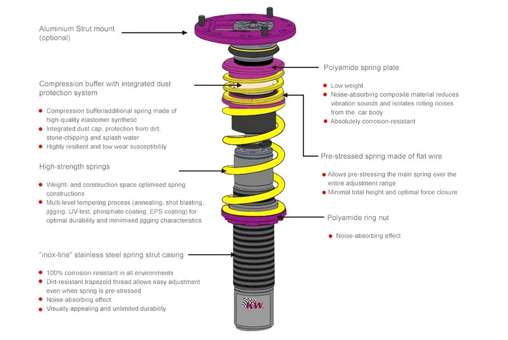 KW V1 Coilovers Dodge Charger V6/V8 RWD (2006-2010) [Variant 1] 10228006