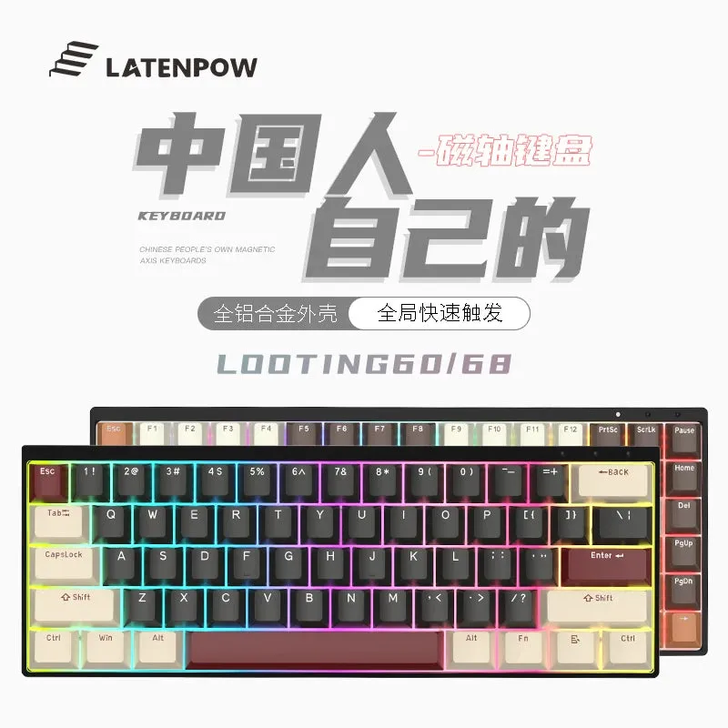 Latenpow Looting68 Magnetic Switch Keyboard Looting 68 65% NKRO Hot Swappable RGB Fast Trigger PBT Keycap MCU Hall looting60