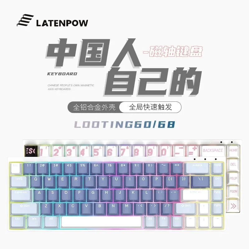 Latenpow Looting68 Magnetic Switch Keyboard Looting 68 65% NKRO Hot Swappable RGB Fast Trigger PBT Keycap MCU Hall looting60