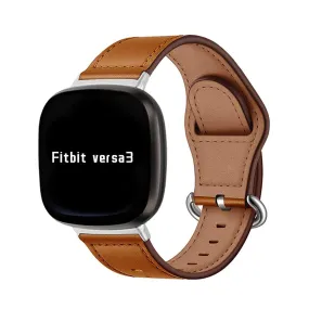 Leather Watch Band Straps | Fitbit Sense & Fitbit Versa 3 Smart Watch Brown