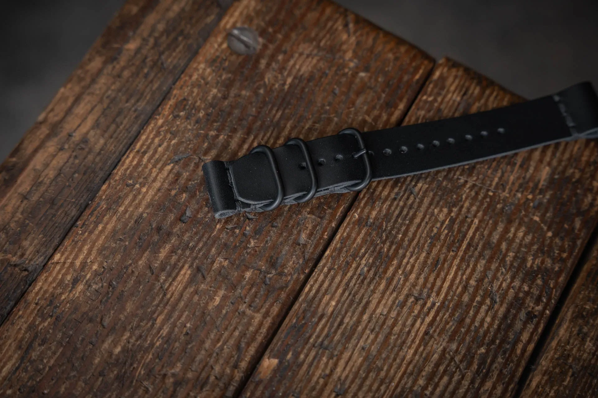 Leather Watch Strap Black