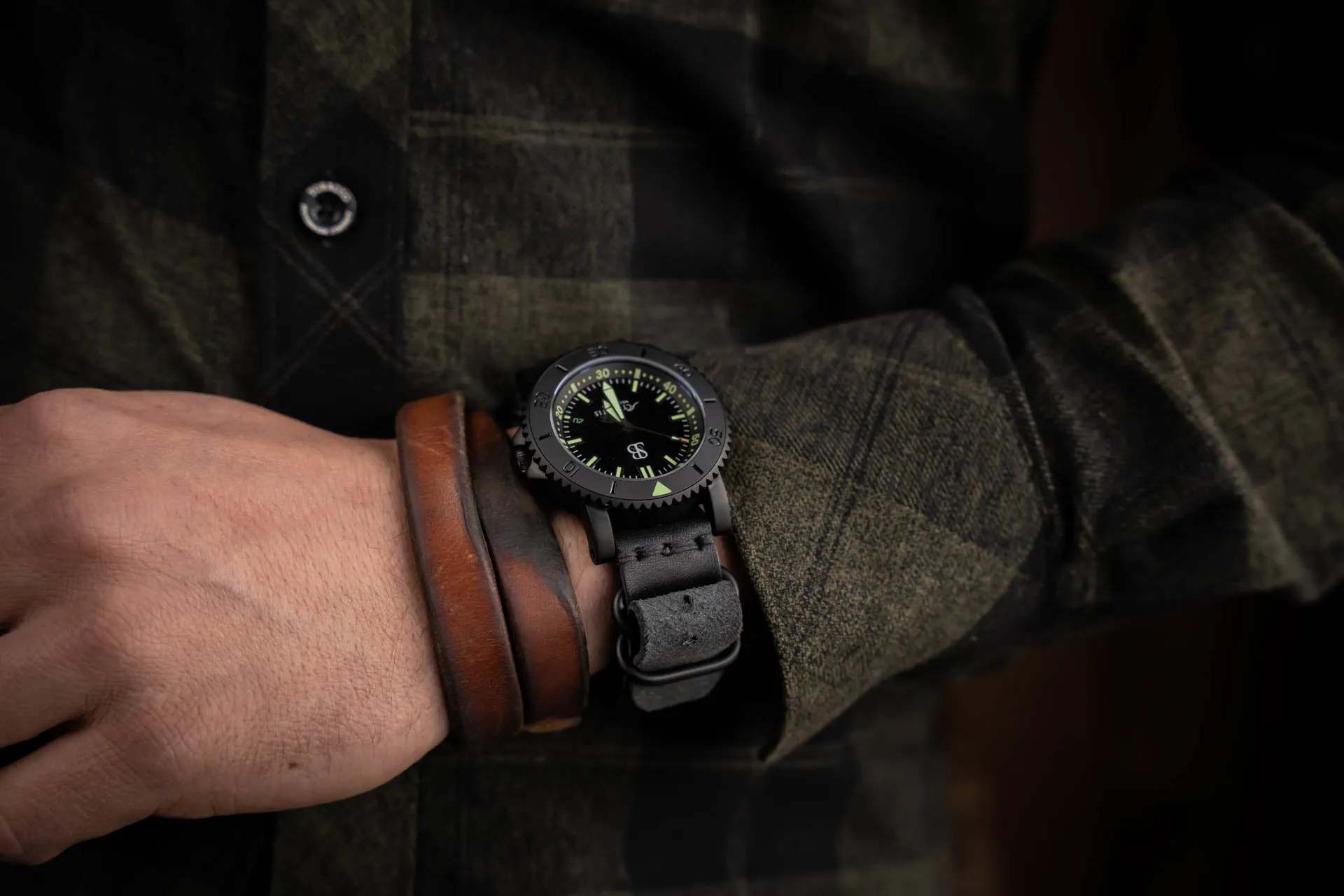 Leather Watch Strap Black