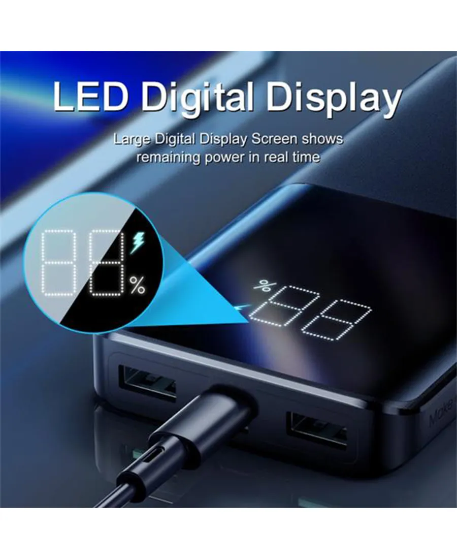 LED Digital Display Fast Charging Power Bank 3Ah 10000Mah | Black