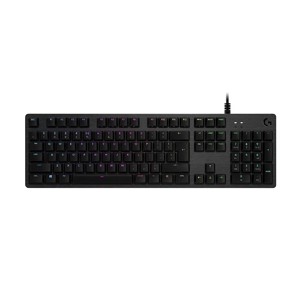 Logitech G512 CARBON Wired / Corded LIGHTSYNC RGB Mechanical Gaming Keyboard | Anti Ghosting | Personalize Lighting for Each Individual Key | Customize Lighting Effects | USB Passthrough Port | Aircraft Grade Aluminium