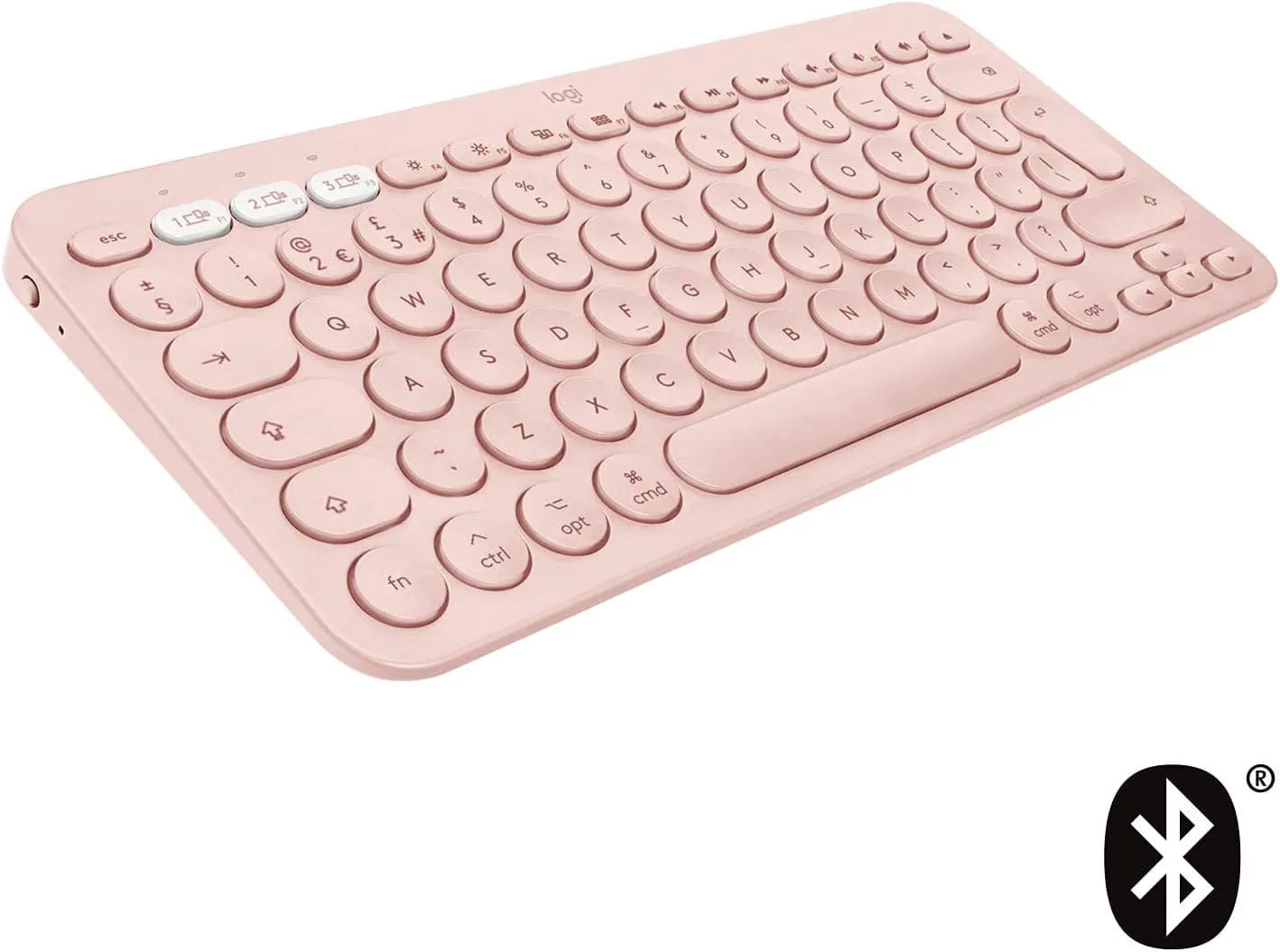 Logitech K380 Multi-Device Bluetooth Keyboard for Mac with Compact Slim Profile, Easy-Switch up to 3 Devices, Scissor Keys, 2 Year Battery, macOS/iOS/iPadOS, QWERTY UK English Layout - Rose