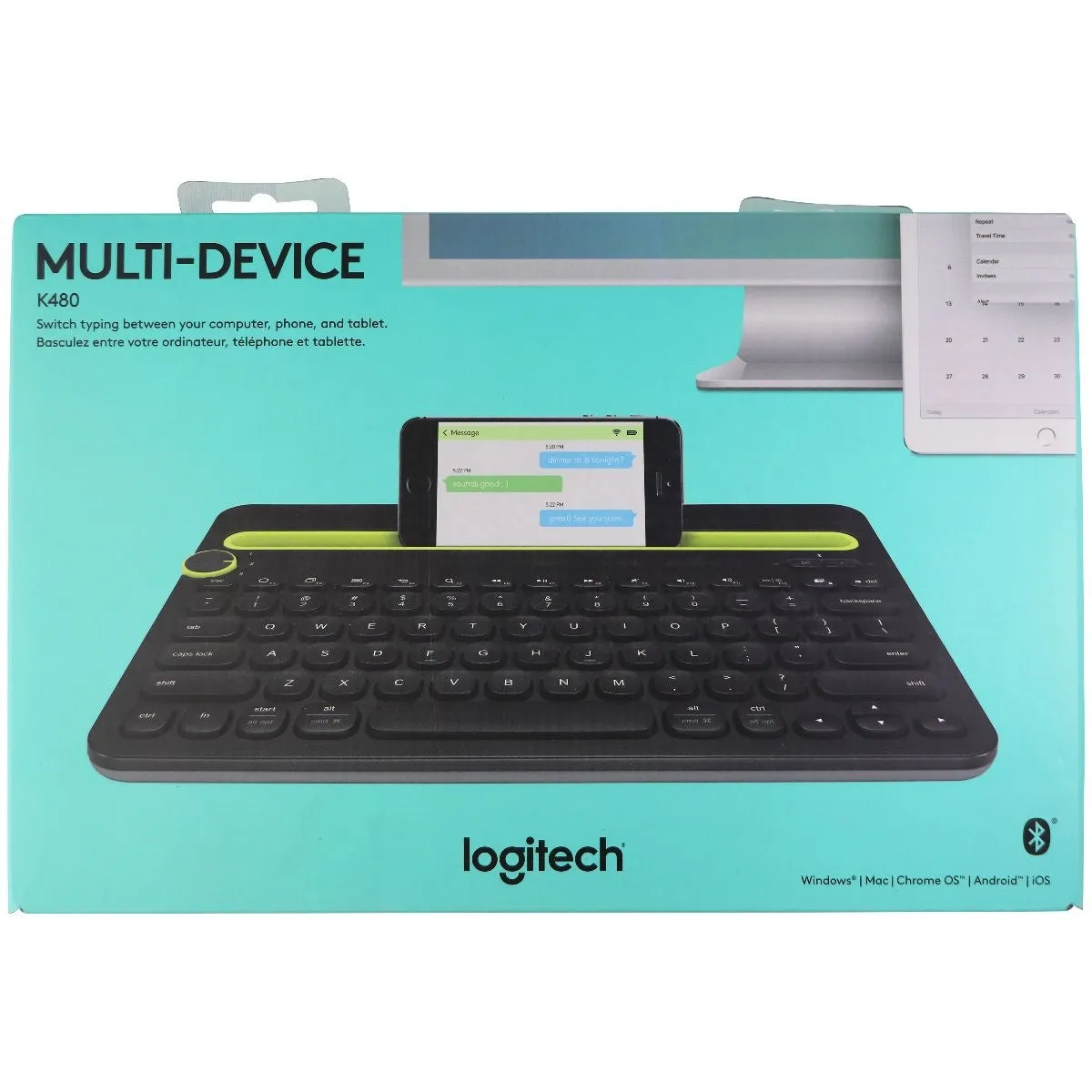 Logitech K480 Wireless Multi-Device Keyboard for Smartphones & Tablets - Black