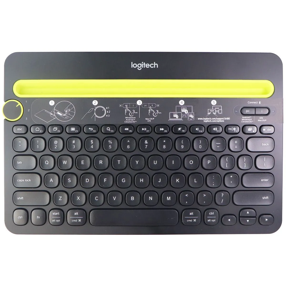 Logitech K480 Wireless Multi-Device Keyboard for Smartphones & Tablets - Black