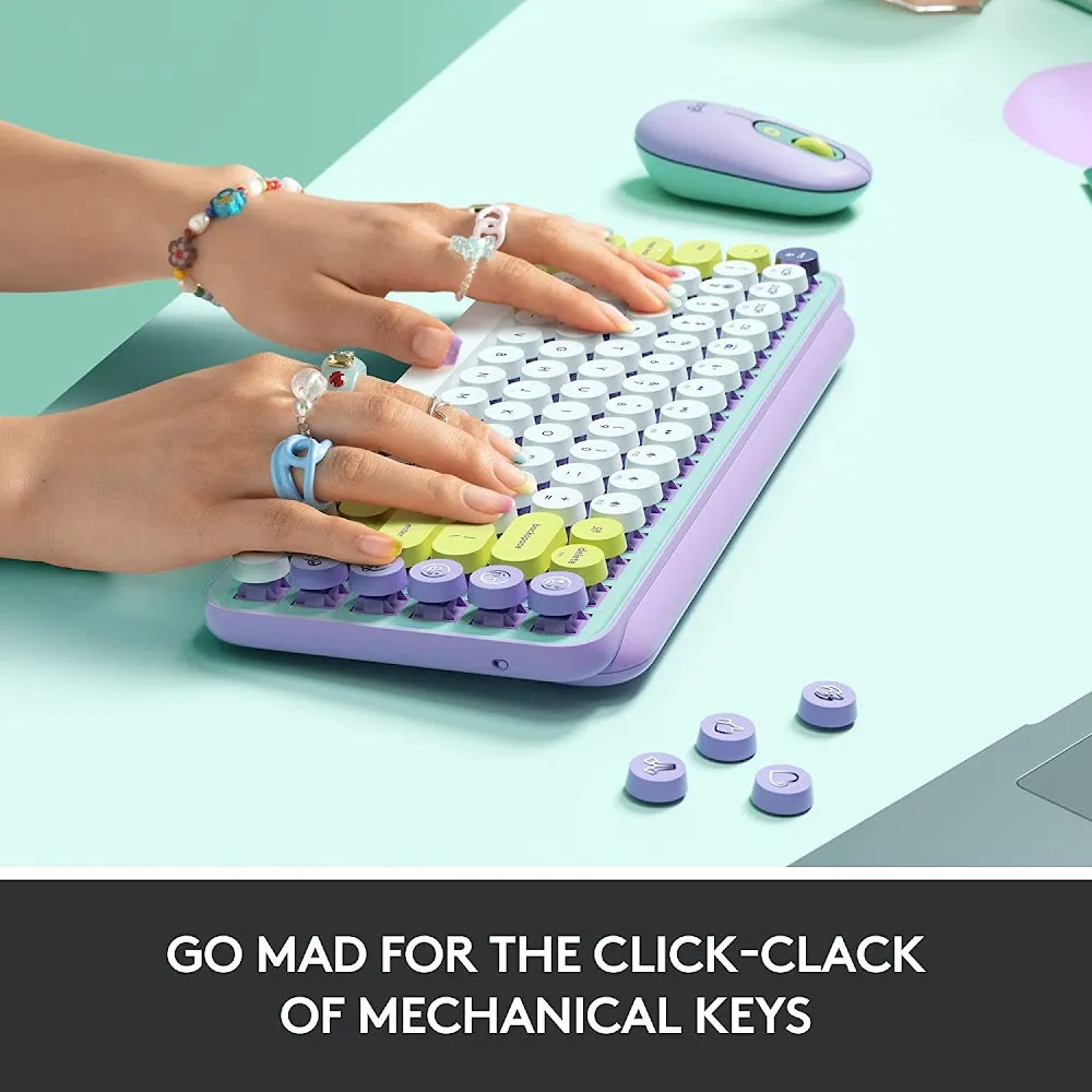 Logitech POP Keys Wireless Mechanical Keyboard With Customizable Emoji Keys