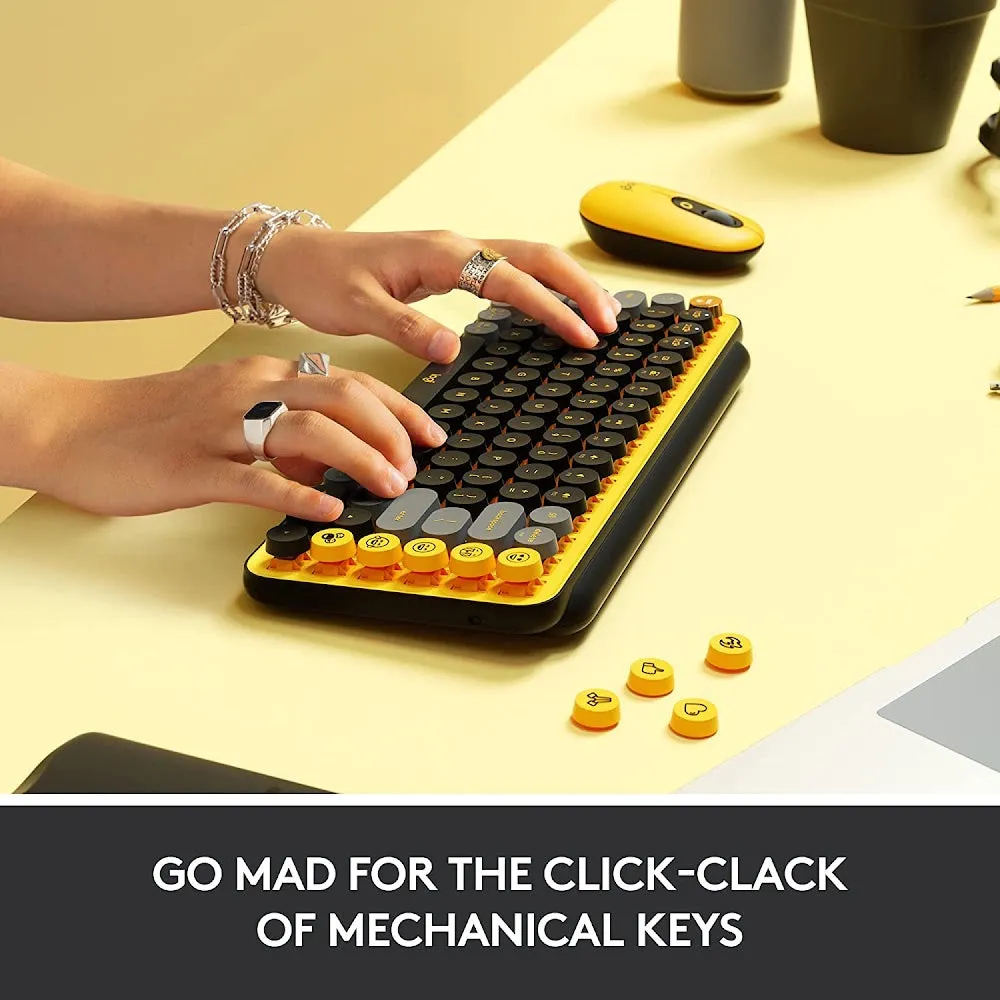 Logitech POP Keys Wireless Mechanical Keyboard With Customizable Emoji Keys