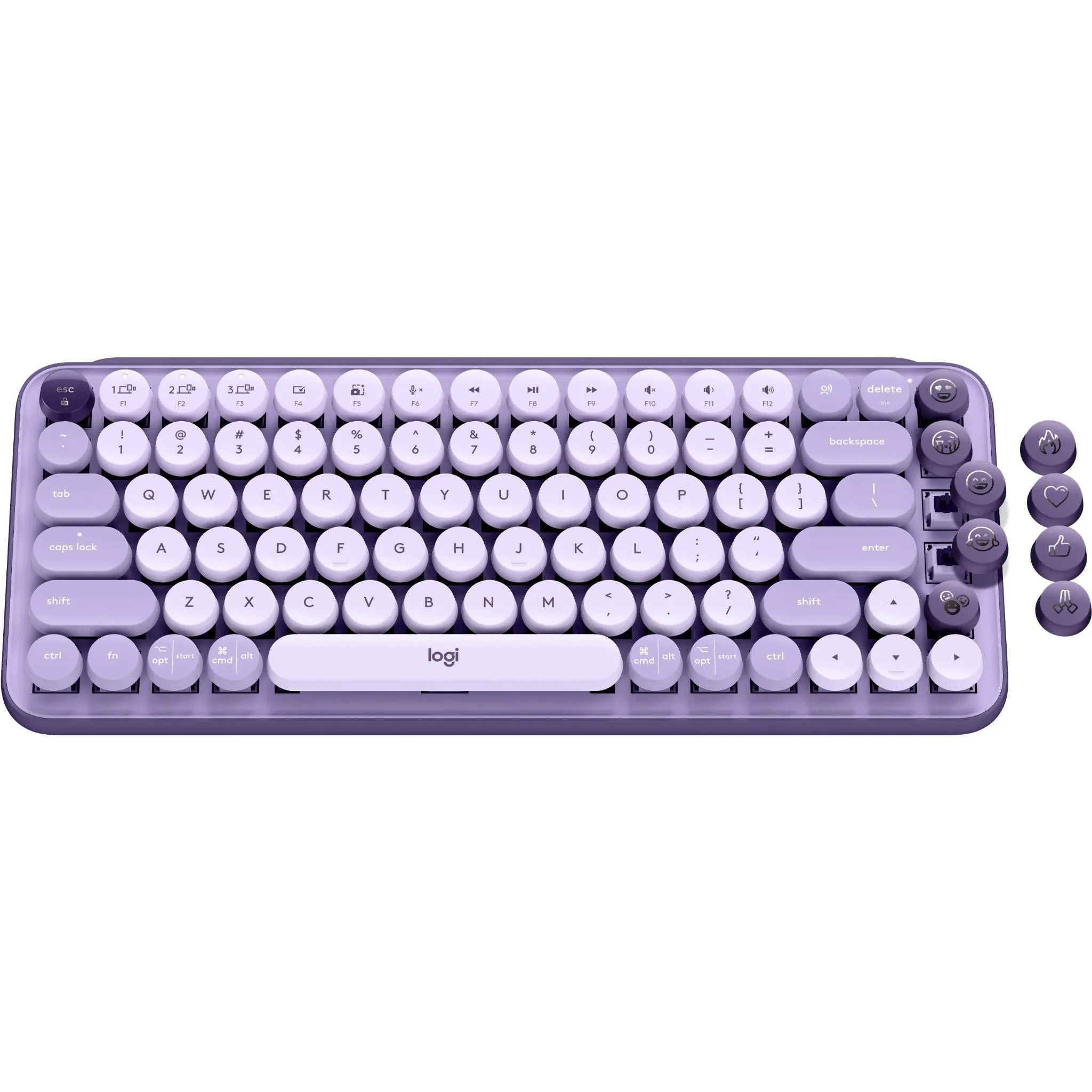 Logitech POP Keys Wireless Mechanical Keyboard with Emoji Keys (Cosmos Lavender)