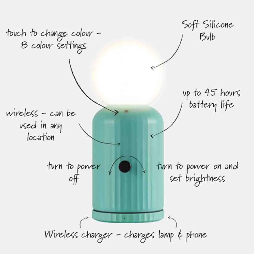 Lund London Wireless Lamp and Charger - Mint