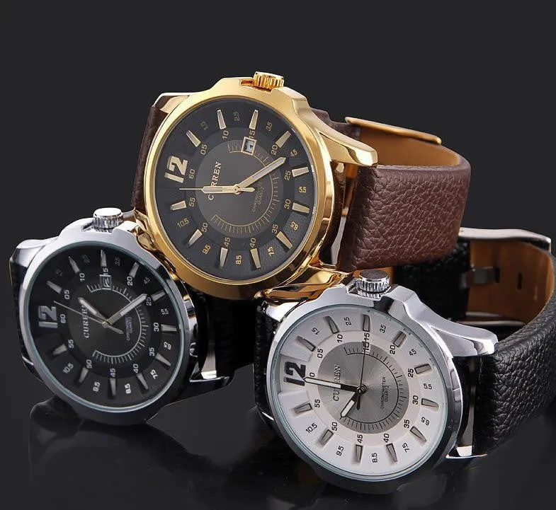 Luxury Brand CURREN 8123 Men military watch Fashion Men wristwatches Quartz men sports watches Casual leather Men Watch