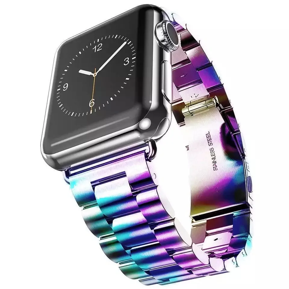 Luxury Stainless Steel Link Band For Apple Watch Multiple Colors Available