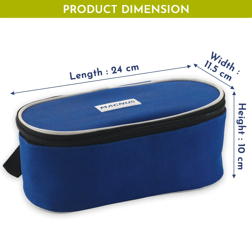 Magnus Super 3 Lunch Box Set | Stainless Steel Lunch Box for Kids | Leak-Proof Lunch Boxes for Office Men & Women | Compact, Air-Tight Design | 1010 ml, Blue