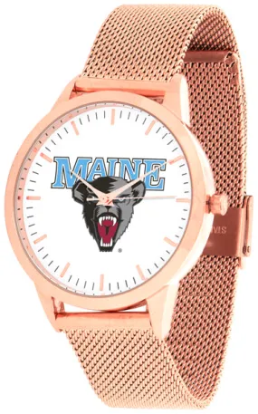 Maine Black Bears Statement Mesh Band Unisex Watch - Rose