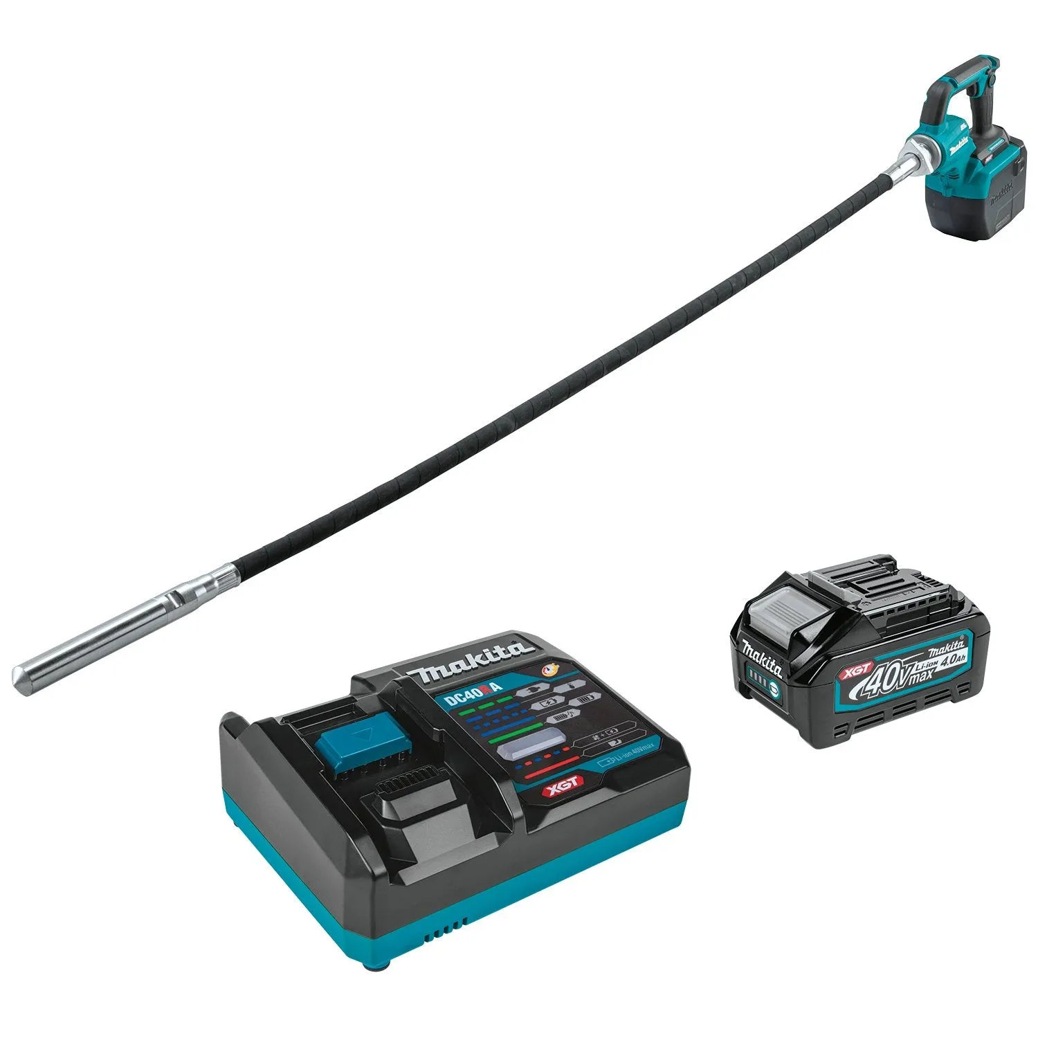 Makita (GRV01M1) 40V max XGT 5.6' Concrete Vibrator 1‑1/4" Kit