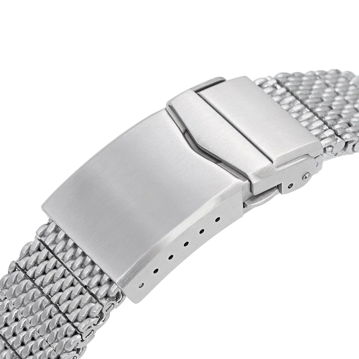 Massy Mesh Watch Band compatible with Seiko SKX007, V-Clasp, Brushed