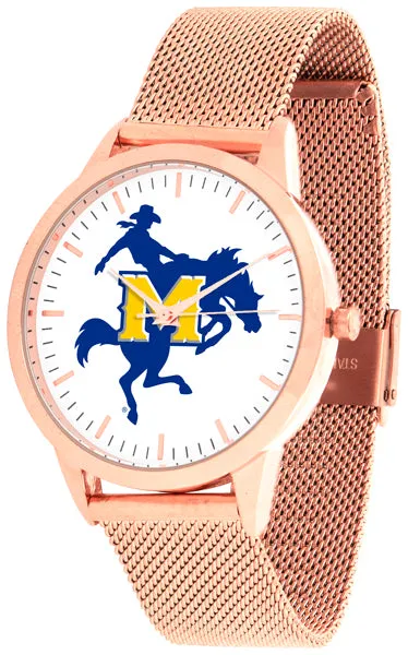 McNeese State Statement Mesh Band Unisex Watch - Rose