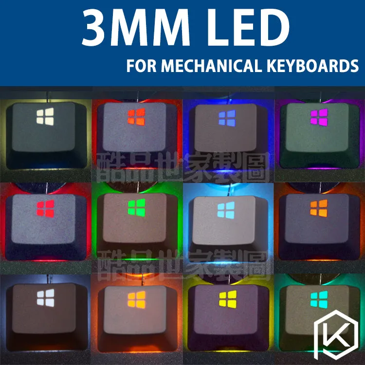 Mechanical keyboard special LED lamp bulb 3mm Round endless 14 colors optional white ice blue green red yellow purple