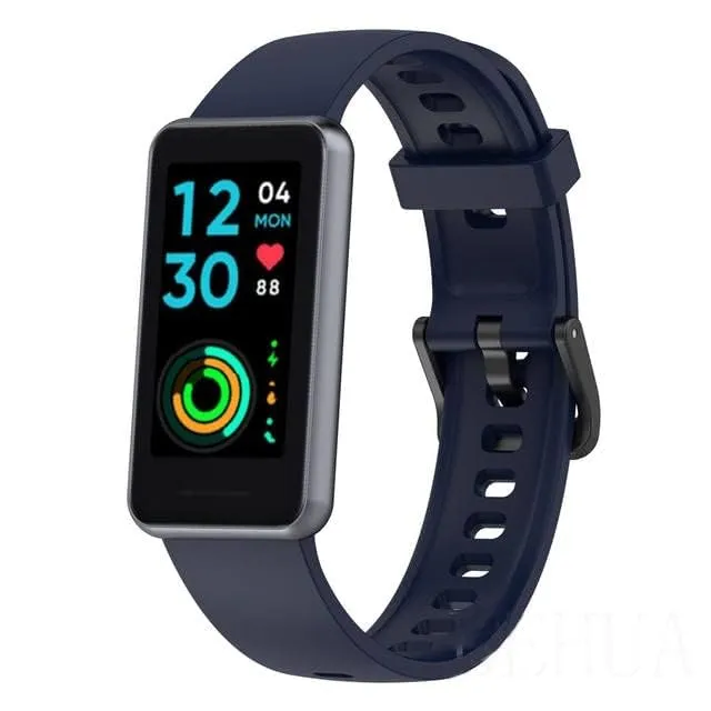 Meyaar Strap Band Only Compatible With realme Band 2 (Not For Any other Brand Watch) : (Tracker Not Included) (Strap Only) (Silicone (Blue))