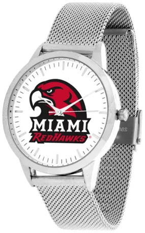 Miami Ohio Statement Mesh Band Unisex Watch - Silver