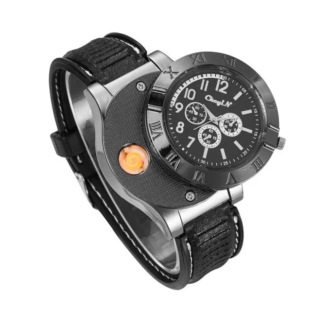 Military USB Charging Lighter Watch