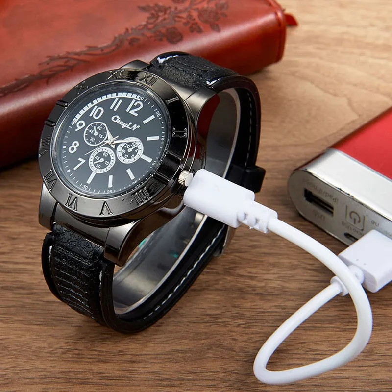 Military USB Charging Lighter Watch