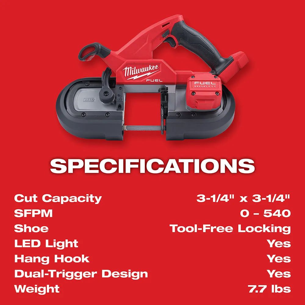 Milwaukee 2829S-20 M18 Fuel Compact Dual-Trigger Band Saw